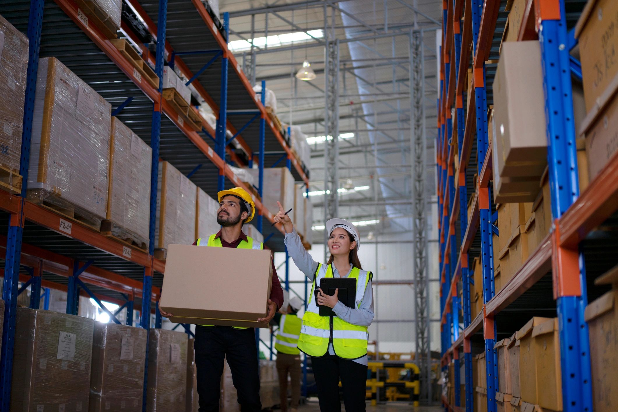 Warehouse worker in a logistics environment